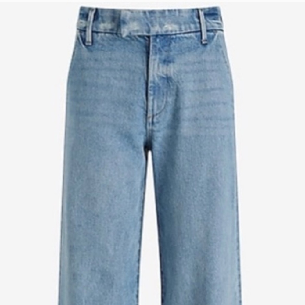 NEW Express Women’s High Waisted Medium Wash Wide Leg Jeans